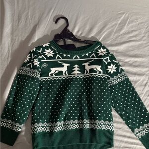 SHEIN Green and White Kids Sweatshirt